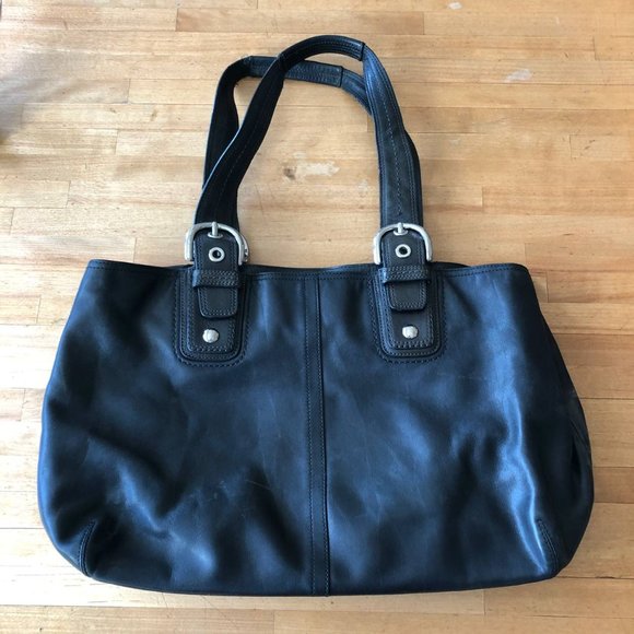 Coach Handbags - Coach soho Black Leather Buckle Satchel Tote Shoulder Bag Hand Purse 13110